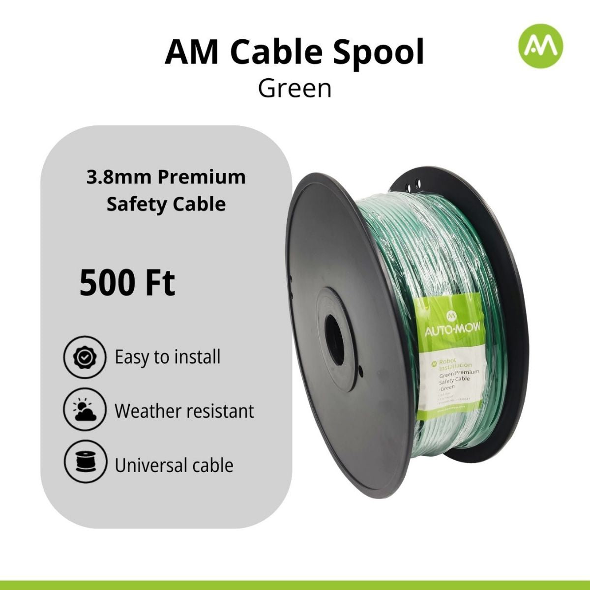 Boundary Wire 6 AWG Premium Safety Cable 3.8mm Thick - Green